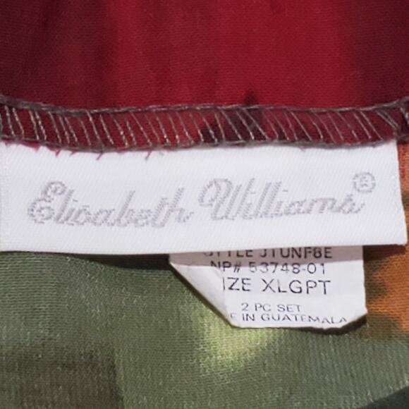 Elisabeth Williams Red Gold Green Fall Autumn Color Block Button Top Jacket Vtg - Picture 4 of 8